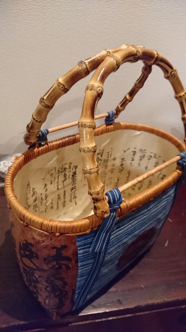 一閑張りバッグ 国芳浮世絵＆柿渋仕上げ | iichi 日々の暮らしを