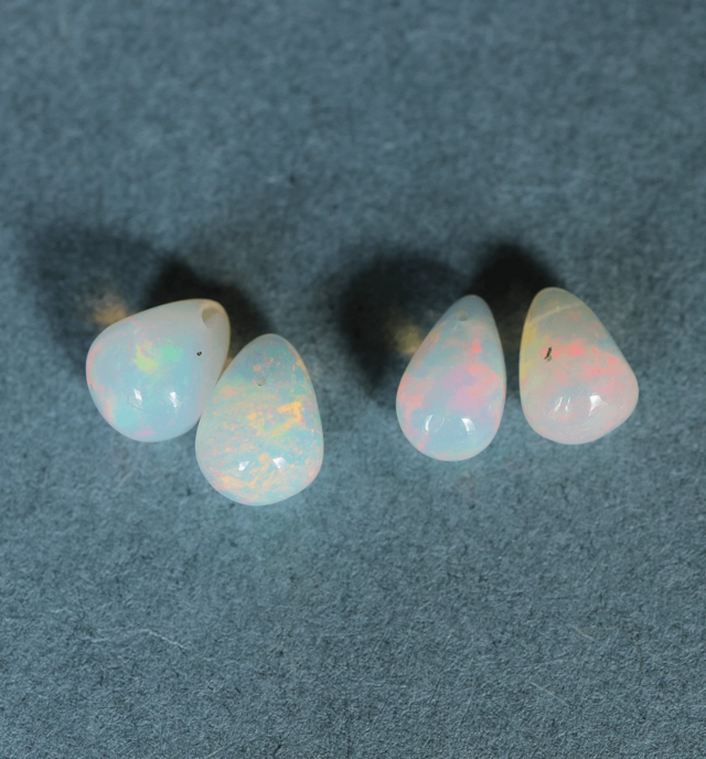 一粒オパール(ドロップ) K10フックピアス 10月誕生石~ESPOIR~ | iichi