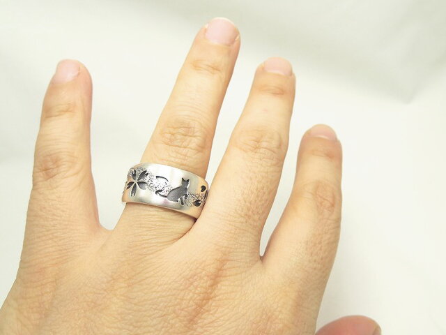 猫×桜 シルバーリング 【和柄えす】 | iichi 日々の暮らしを心地よく