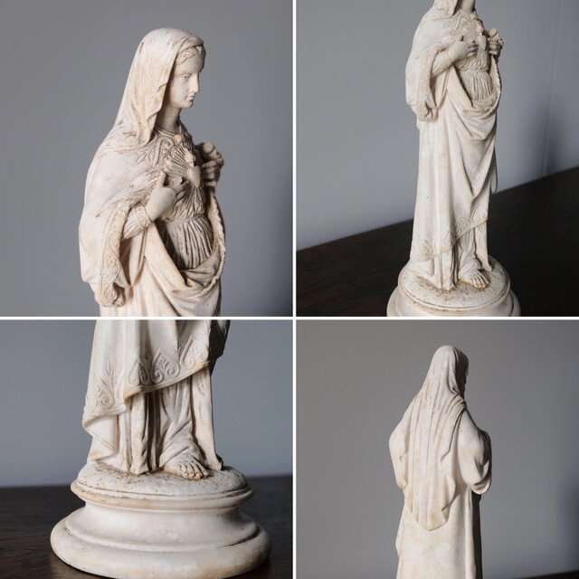 石膏 聖母マリア像 h31cm 聖心 アンティーク 0501051 | iichi 日々の