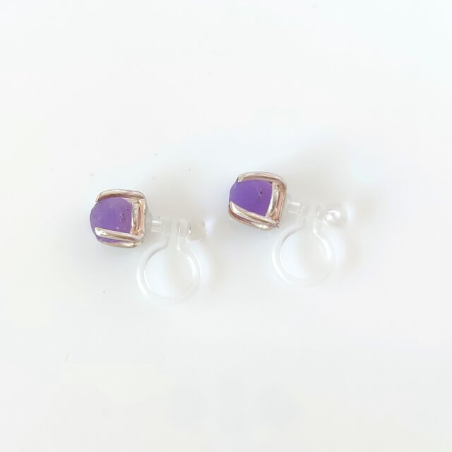 受注制作】金属アレルギー対応/天然石/紫/グレープアゲート/アゲート