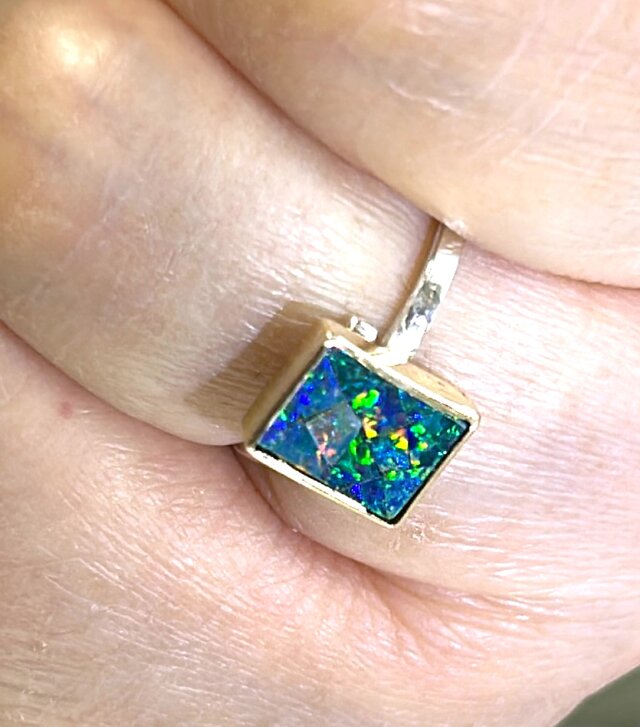 モザイクオパールリングK14+シルバー フリーサイズ | iichi 日々の