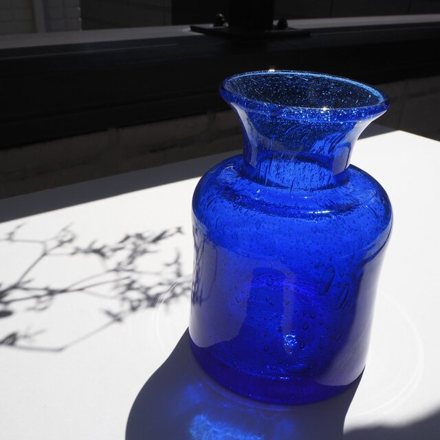 北欧＊エリックホグランのフラワーベース／青色／花瓶／ガラス／BODA