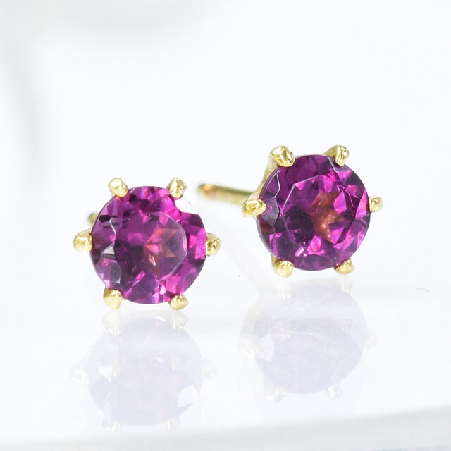 K18 ロードライト ガーネット ピアス CG097CIBS | iichi 日々の暮らし