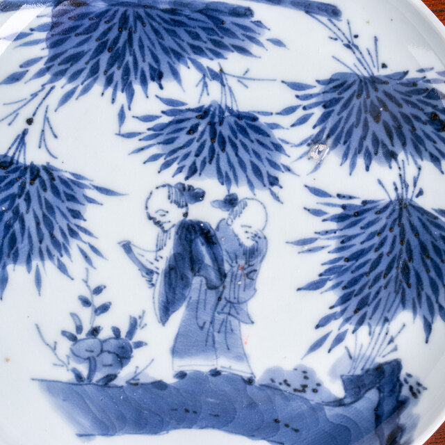 古伊万里 染付 竹林賢人文 六寸皿 江戸後期 E1174B | iichi 日々の