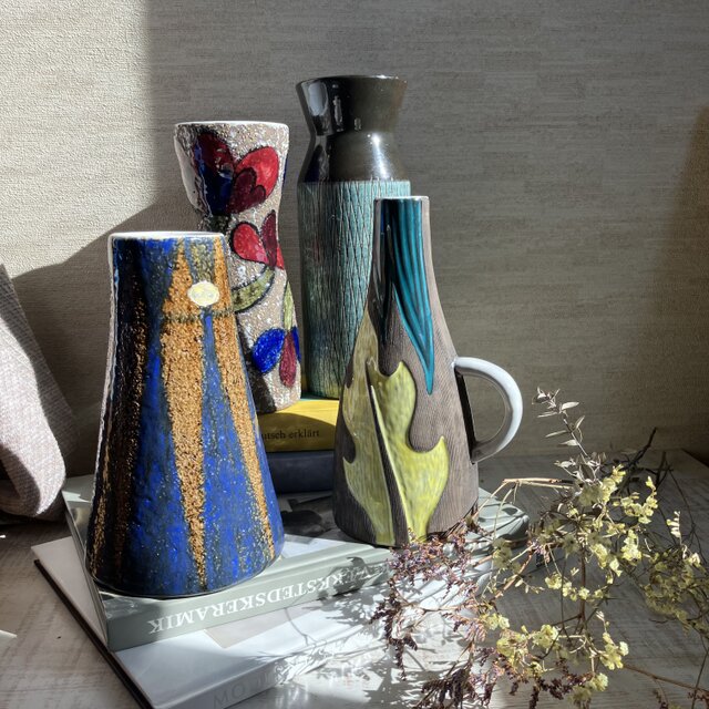 北欧＊ウプサラエクビー／三角ストライプの花瓶／rubus vase 4466