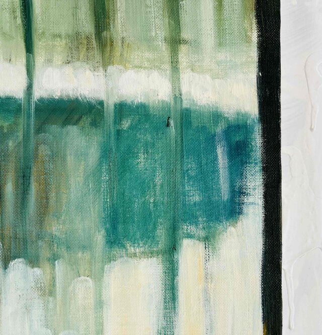 50×61㎝「サッシと洗濯物の影が透けて見えるカーテン」F12・原画・油彩