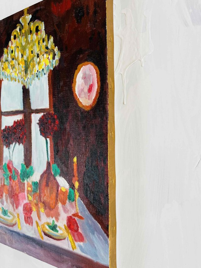 38×46㎝「西洋式テーブルA」F8・原画・油彩 | iichi 日々の暮らしを