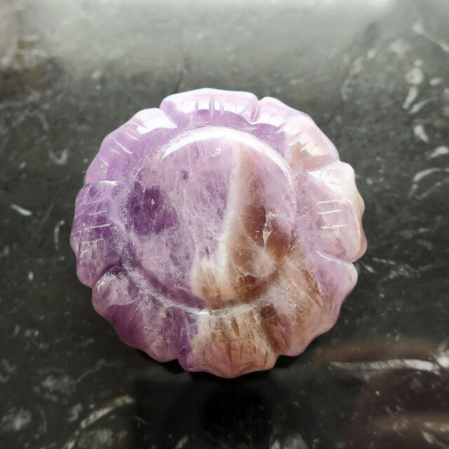 アメジスト 蓮（ロータス） 台座 42mm 天然石 置物 コレクション