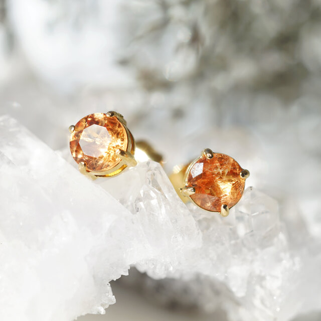 インペリアルトパーズ5mm☆サージカルステンレススタッドピアス