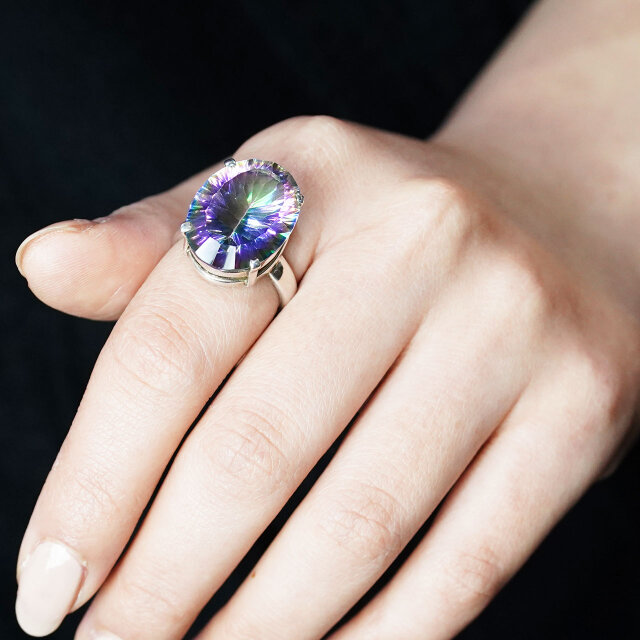 ミスティートパーズ・ミスティックトパーズ・大粒・極上・シルバー