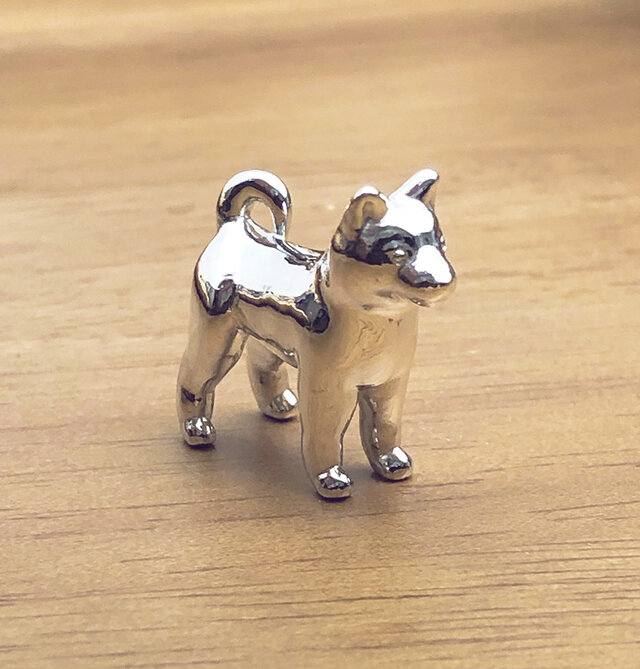 柴犬】シルバー1000 犬の小さい置物 豆柴 黒柴 Shiba Inu 純銀 プチ