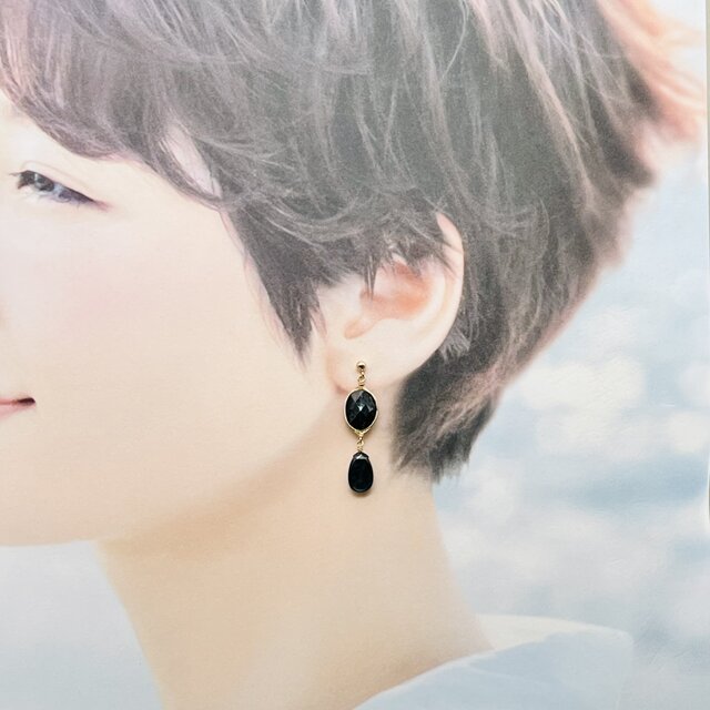 モスカイヤナイト の ワイヤーラッピング ピアス 14kgf ブラジル産