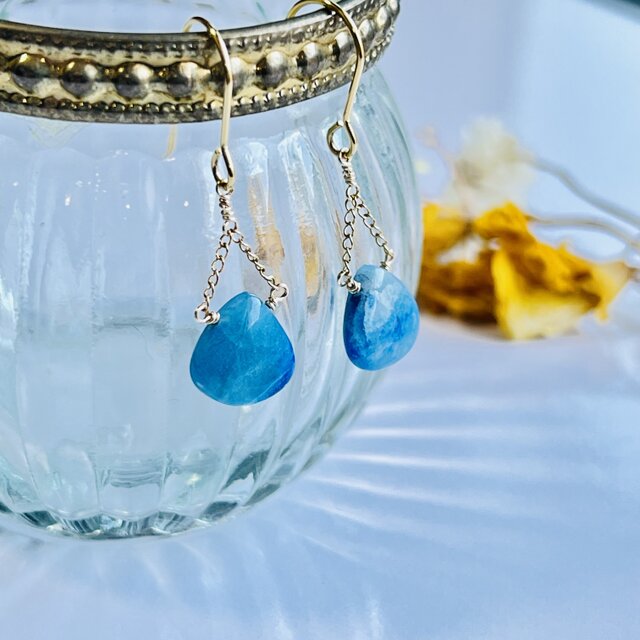 アフガナイト デザインピアス 14kgf 幻の石 | iichi 日々の暮らしを