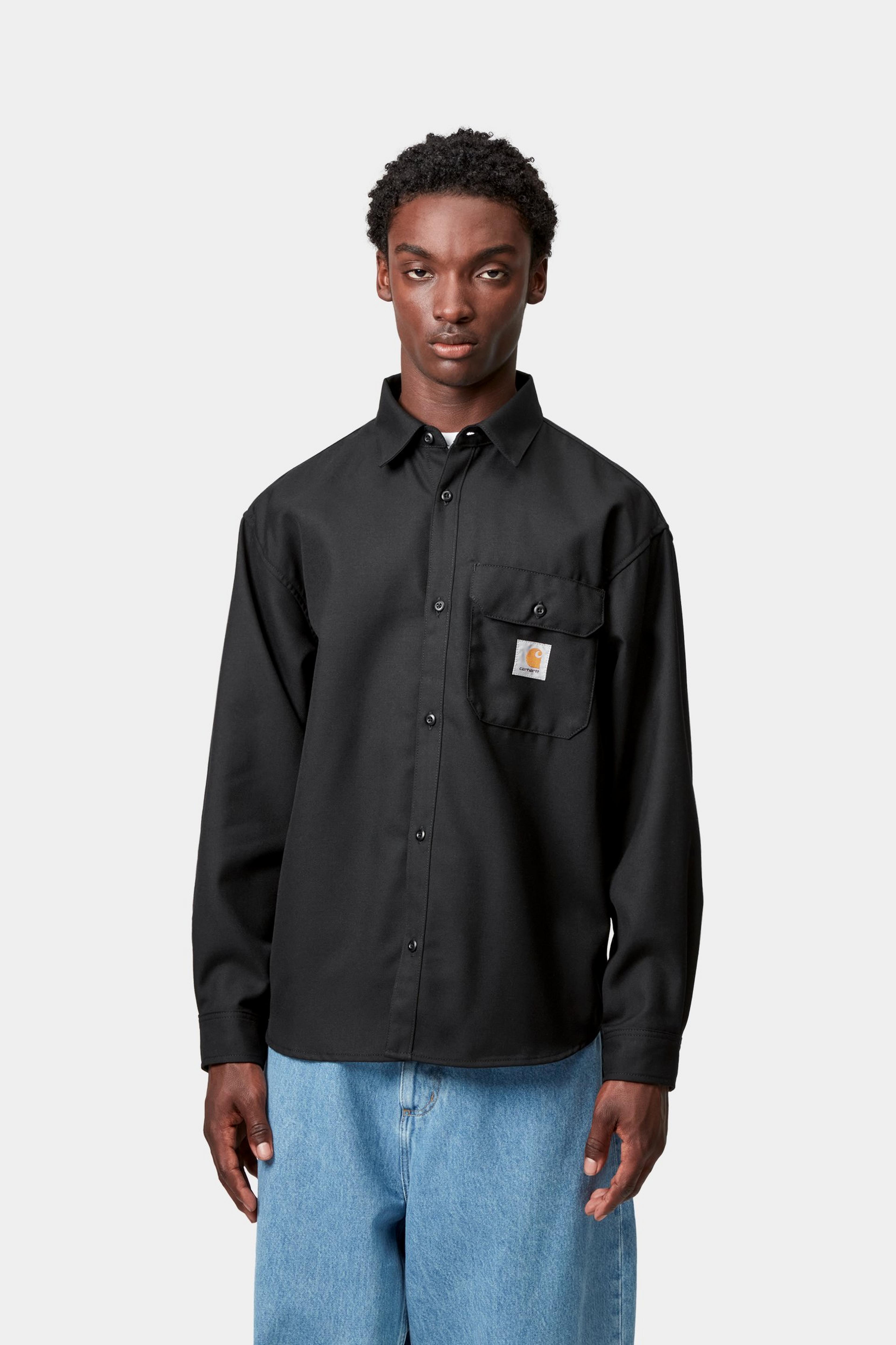 Carhartt WIP L/S Ray Shirt, Black | Official Online Store