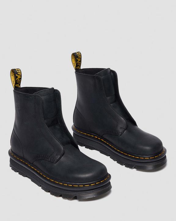 Zebzag Laceless Slip On Leather Boots in Black | Dr. Martens