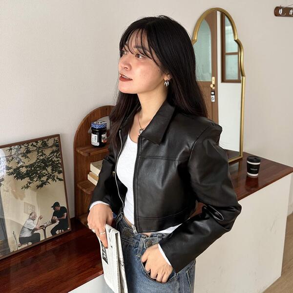 クロップドレザージャケット | ファッション通販サイト NUGU