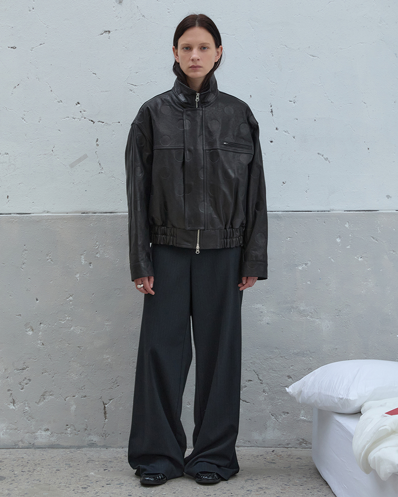 Lamb Vegetable Leather Car Coat (Black) | ファッション通販サイト NUGU