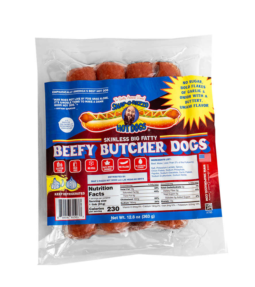 Snap-O-Razzo Hot Dogs Debuts New “Big Fatty” Beefy Butcher Dog on