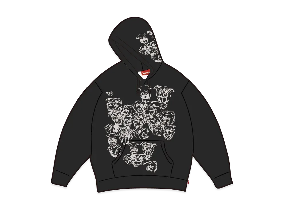 Supreme Pitbulls Embroidered Hooded Sweatshirt 