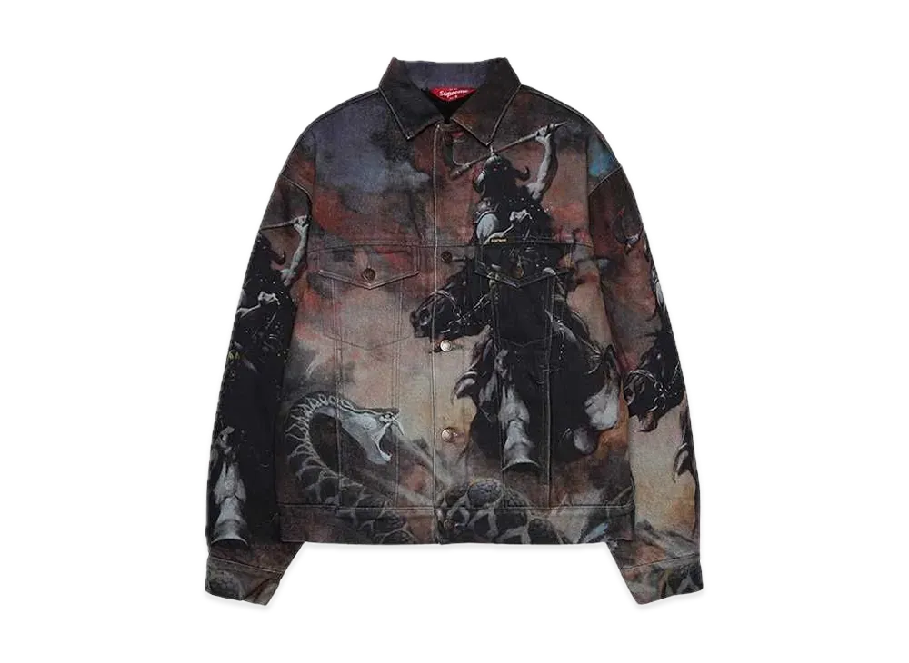 Supreme x Frank Frazetta Faux Shearling Lined Trucker Jacket