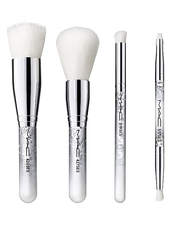 MAC Brush Of Snow 4-Piece Essential Brush Kit | Saks Fifth Avenue