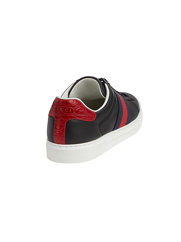 Gucci Ace Leather Web Low-Top Sneakers | Saks Fifth Avenue