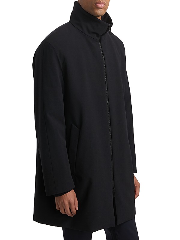 Giorgio Armani Long Wool Zip-Up Jacket | Saks Fifth Avenue