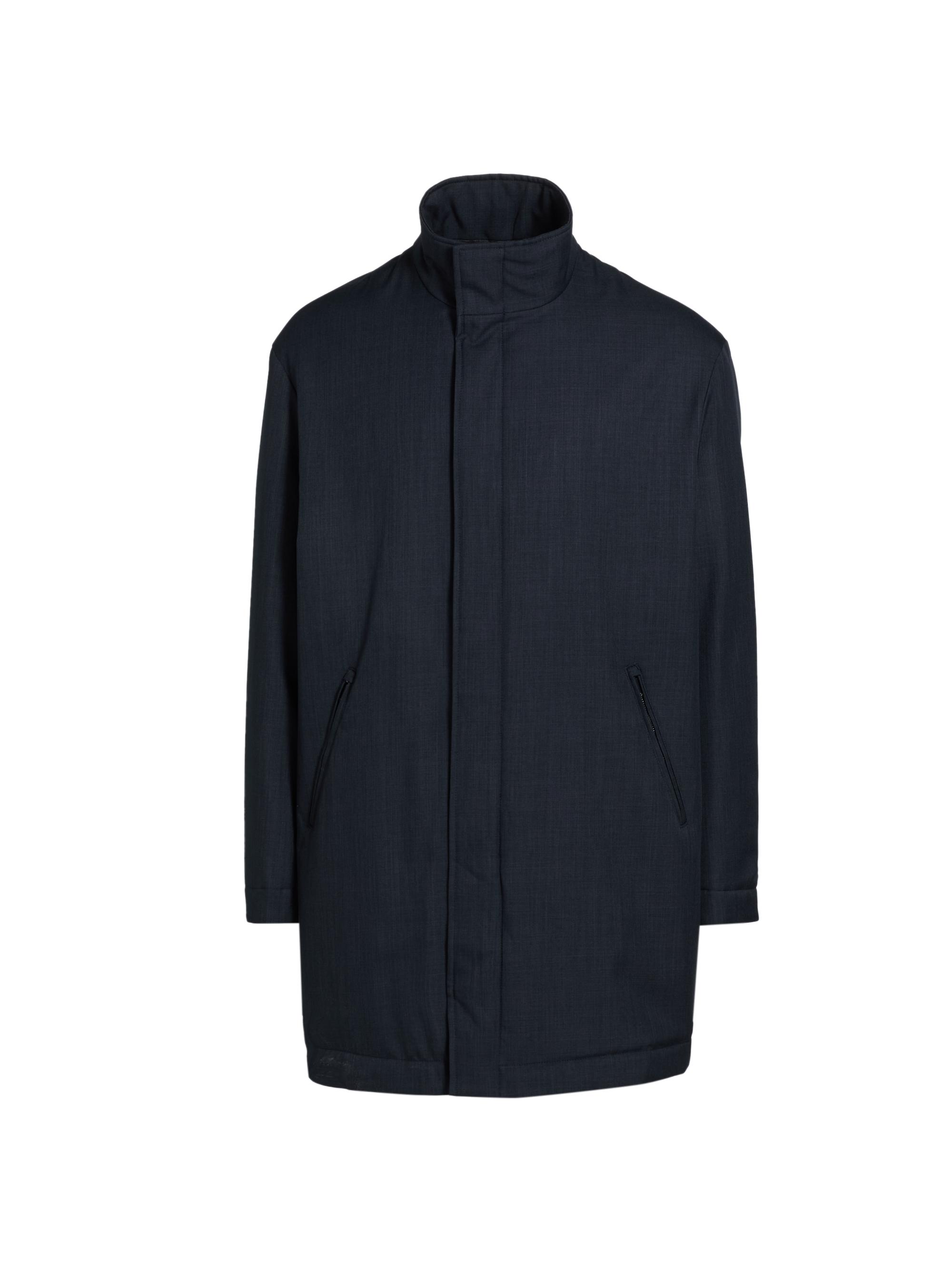 Giorgio Armani Long Wool Zip-Up Jacket | Saks Fifth Avenue