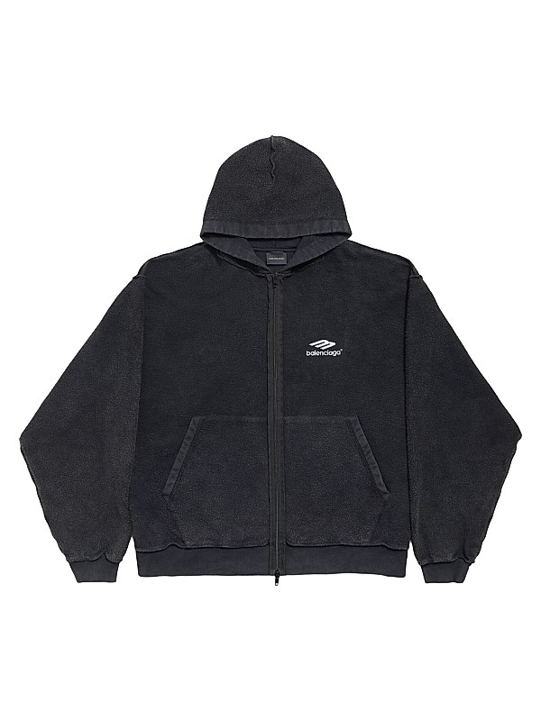 Balenciaga 3B Sports Icon Inside-Out Zip-Up Hoodie | Saks Fifth Avenue