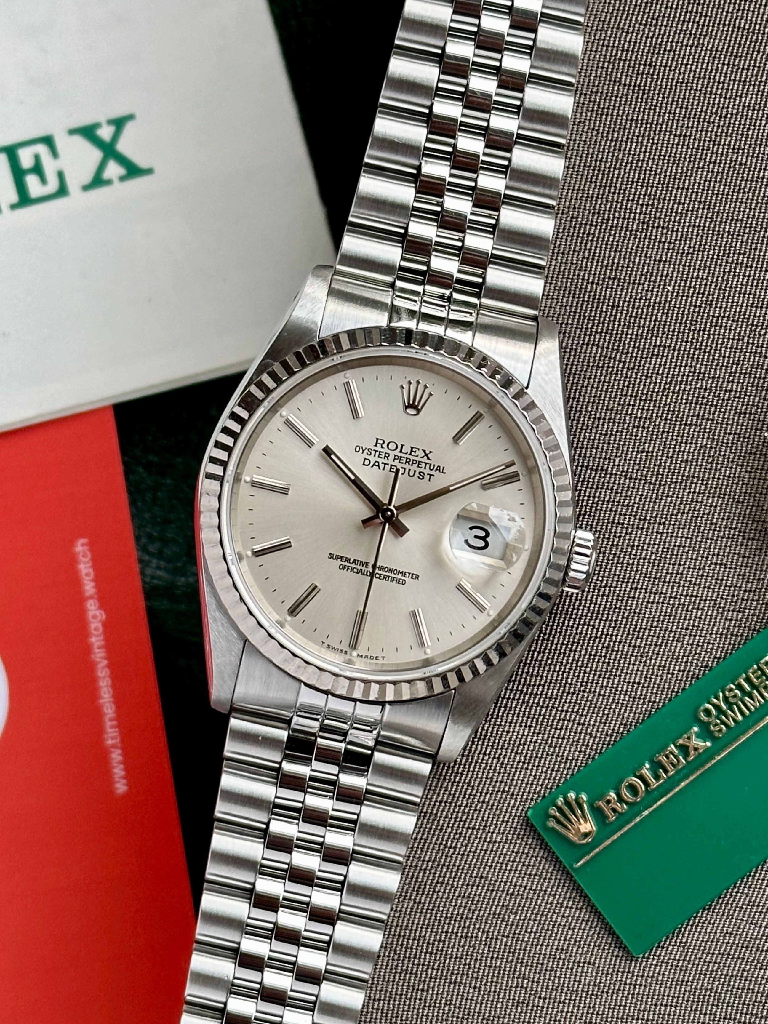 Rolex Datejust 16234 Silver 1991 with original box and papers 2