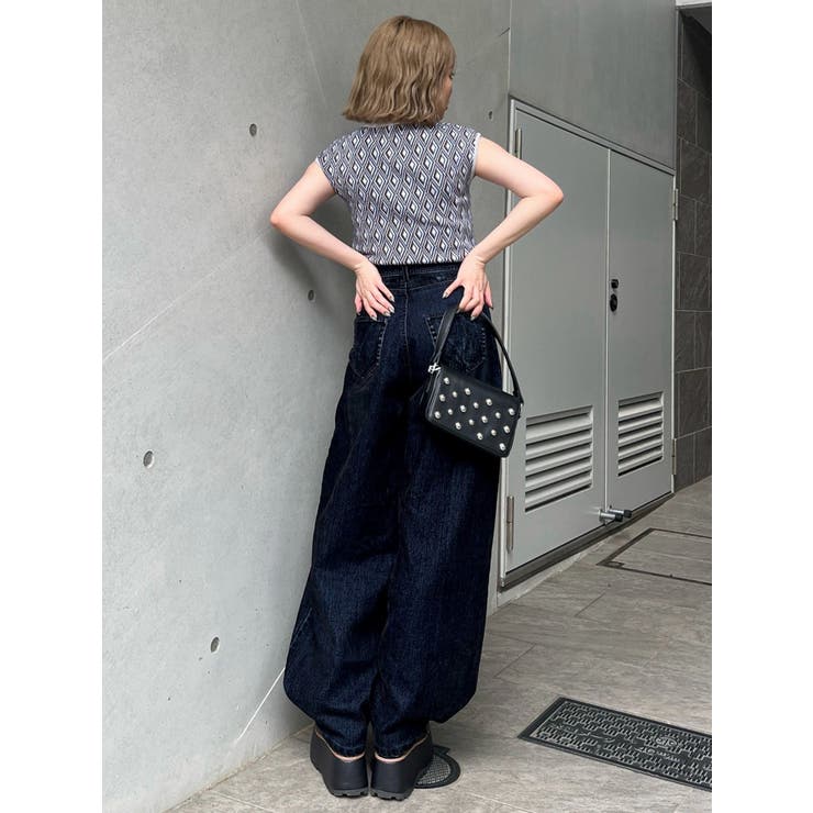 フロッキーバレルレッグデニム【セット販売対象】[品番：MKSW0065721