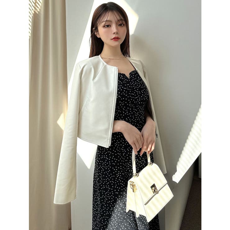 ノーカラーフェイクレザージャケット[品番：MKSW0055893]｜RESEXXY