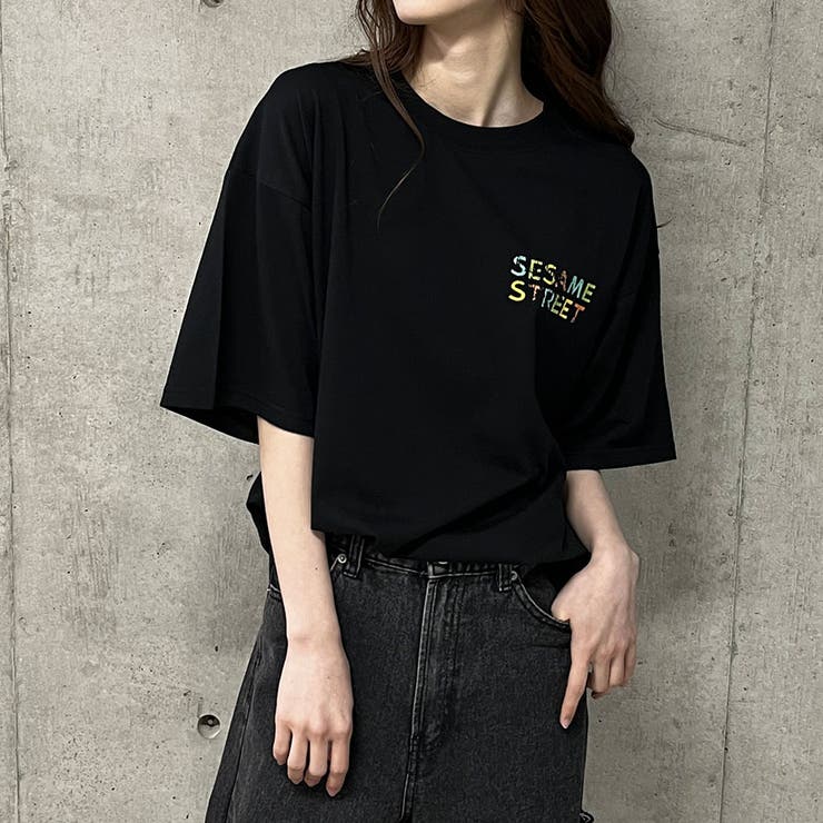 セサミストリートバックプリントオーバーサイズTシャツ[品番