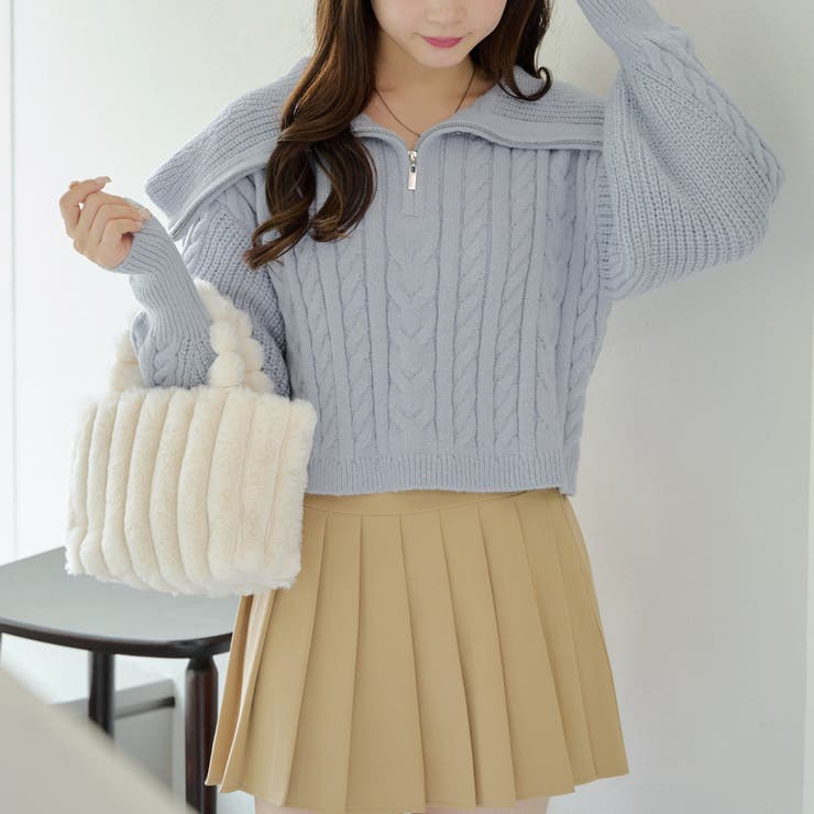 ZIPUPデカ衿ニット[品番：OLOW0014546]｜RMAF NICE CLAUP / OLIVE des