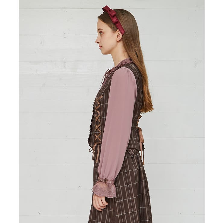 レースアップベスト[品番：IGAW0002339]｜axes femme（アクシーズ