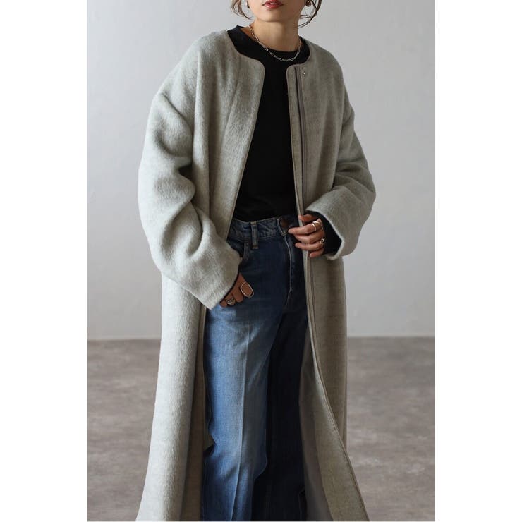 パイピングシャギーロングコート 88-004297[品番：BLEW0008750
