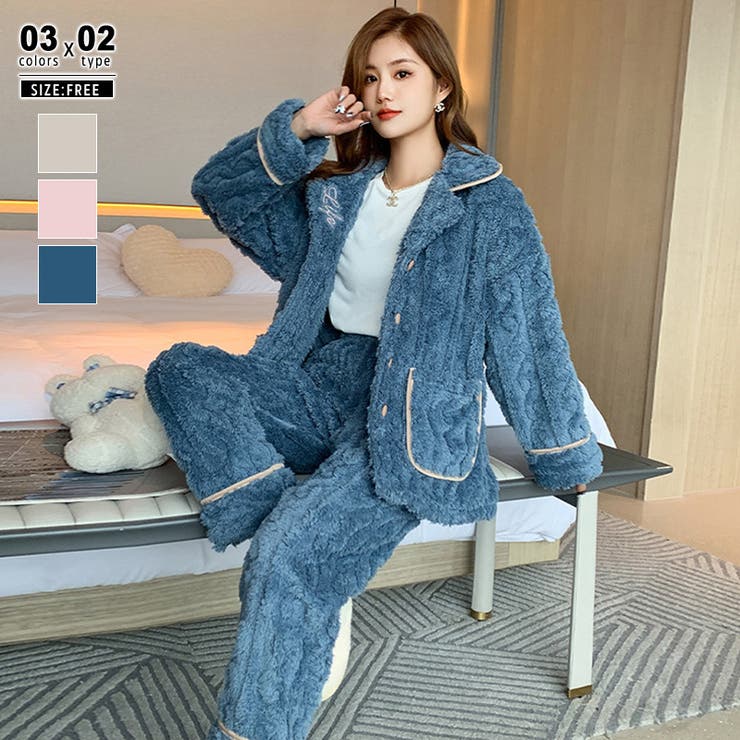 パジャマ 上下セットルームウェア ペアパジャマ[品番：COCW0005046