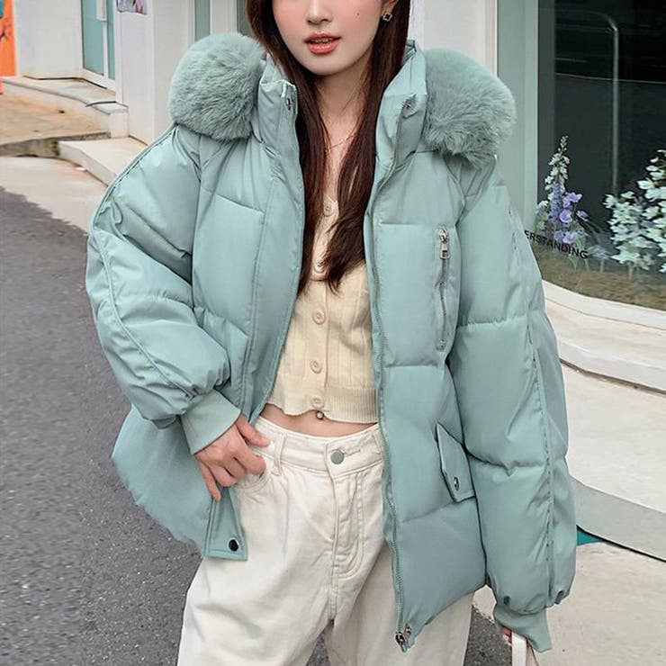 エコファー中綿ダウンジャケット[品番：DOUW0009886]｜Doula Doula