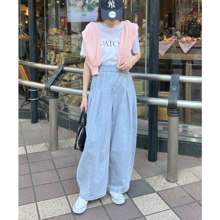 スタイリッシュさが魅力。デニムアシメタックパンツ[品番：FI000008834