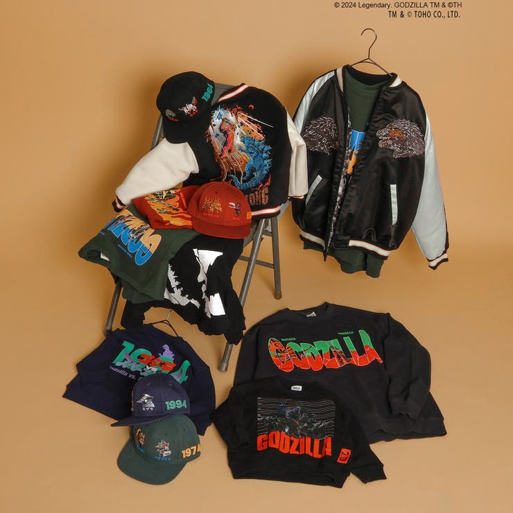 ゴジラ】 蓄光刺繍リバーシブルスカジャン[品番：FOKK0021226]｜F.O.
