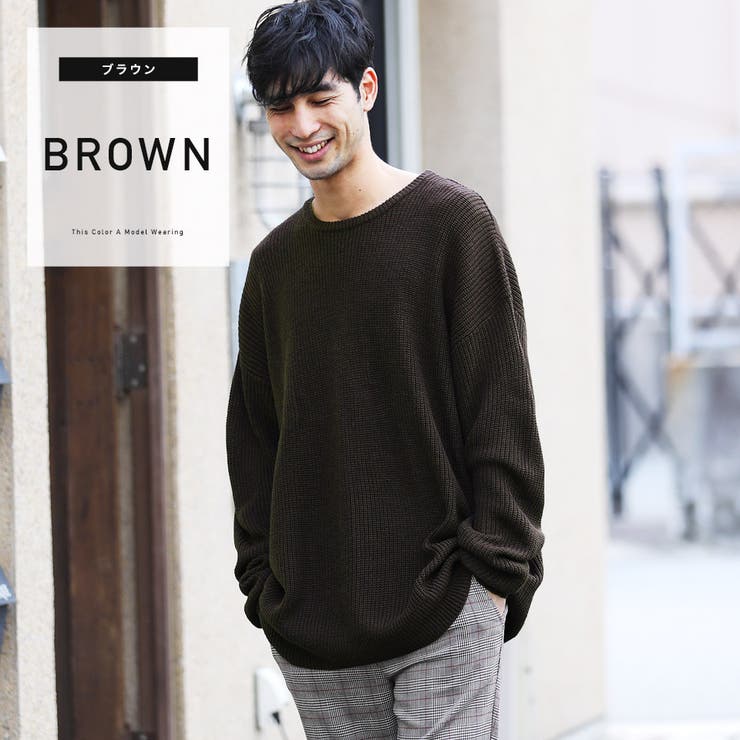 定番◇畦編みビッグニット◇ニット セーター メンズ[品番：JG000012275