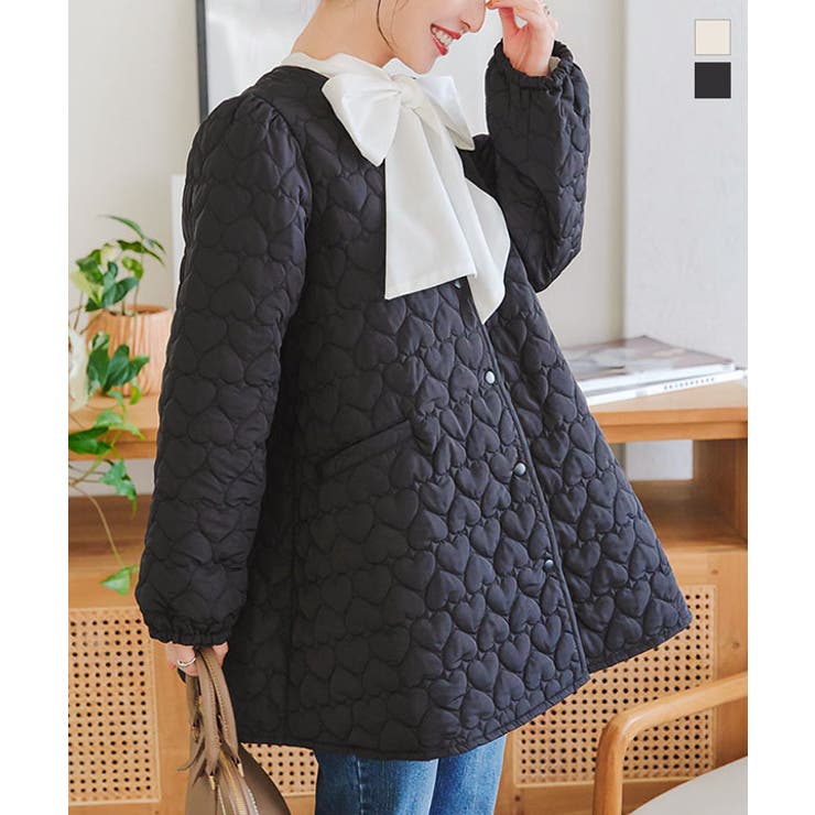 ハート柄キルティングジャケット［K1295］[品番：KO000014197]｜KOBE