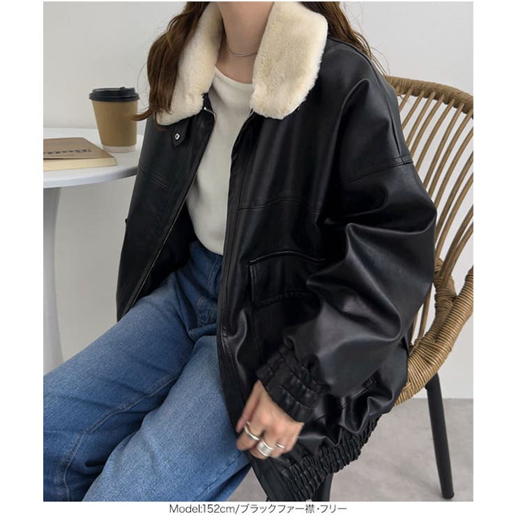 フェイクレザージップアップブルゾン［K1326］レザー ジャケット