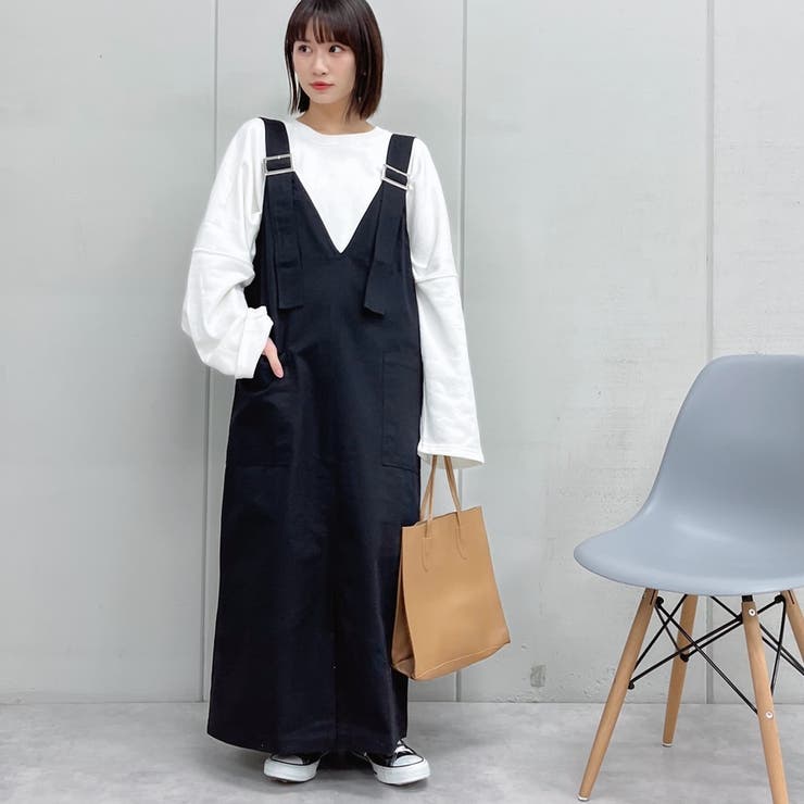 ダブルポケットVネックジャンパースカート[品番：RADM0000901