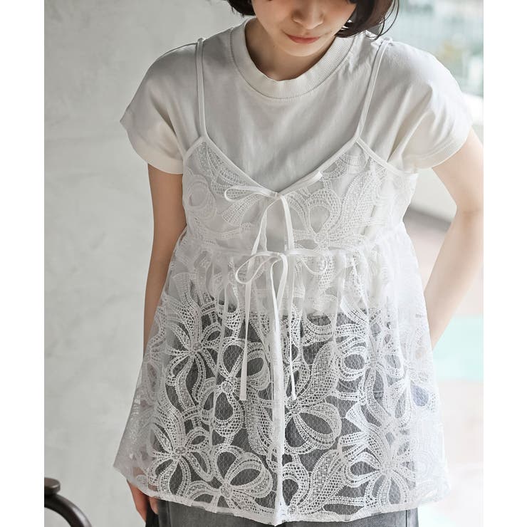 フロントリボンレースキャミソール[品番：RPSW0003569]｜rps（アール