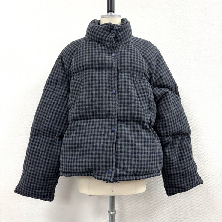 チェック柄中綿ダウンジャケット 秋 冬[品番：SHNW0012135]｜SHEENA