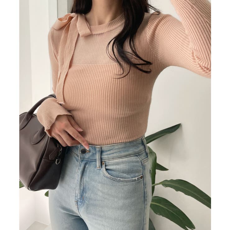 リボンネックデザイントップス[品番：WG010090074]｜WEGO【WOMEN