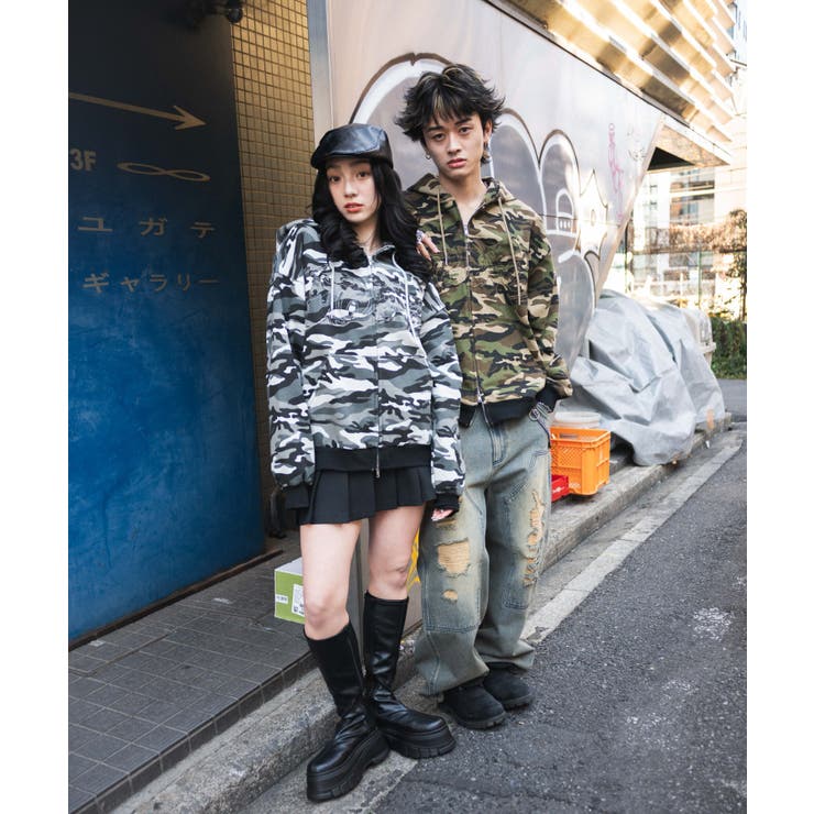 カモフラグラフィックZIPパーカー[品番：WG010093482]｜WEGO【MEN