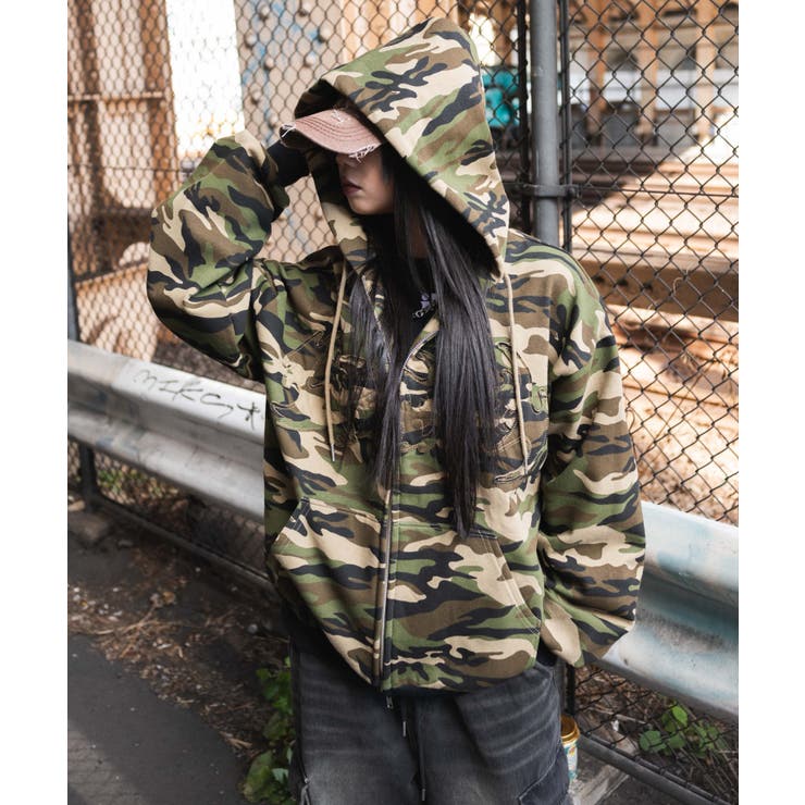 カモフラグラフィックZIPパーカー[品番：WG010093482]｜WEGO【MEN